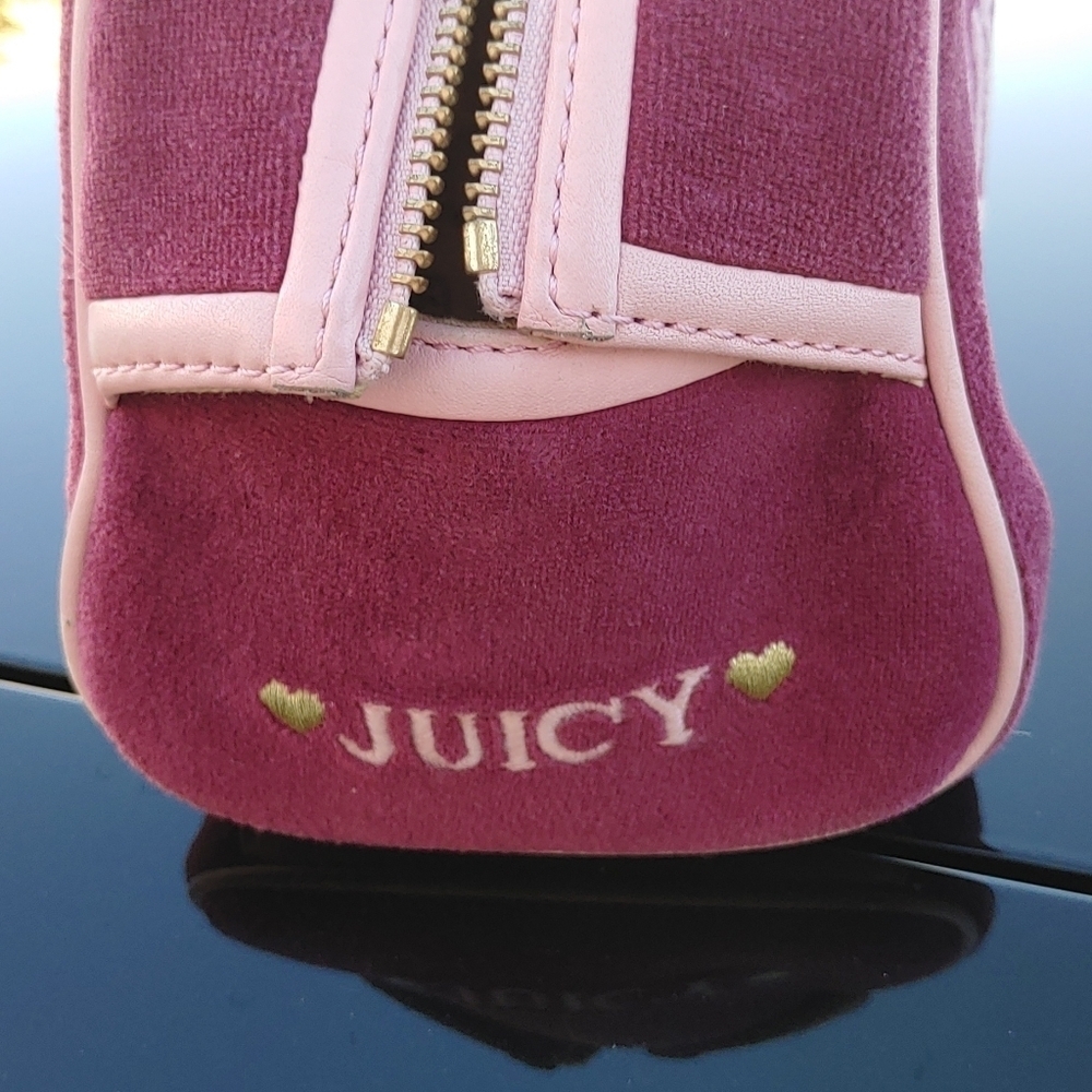 NEW RARE AUTHENTIC JUICY COUTURE "COUTURE IS BLISS" BURGUNDY VELOUR HANDBAG S… - Picture 12 of 16
